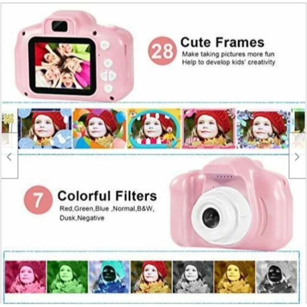 Agoigo Kids Waterproof Camera Pink 2 inch Screen Comes With Extra Set Blue NIB